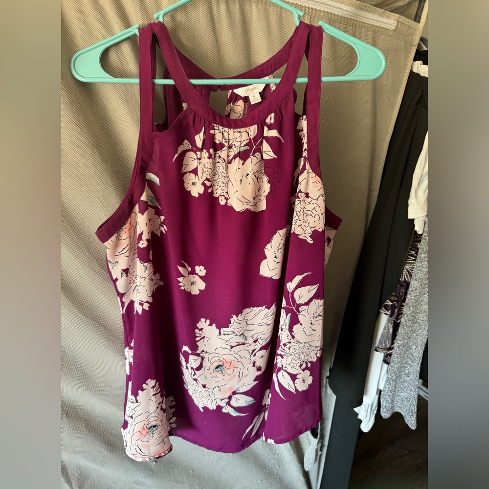 Candies brand beautiful dress Blouse! XL purple floral